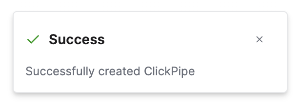 Уведомление об успешной настройке